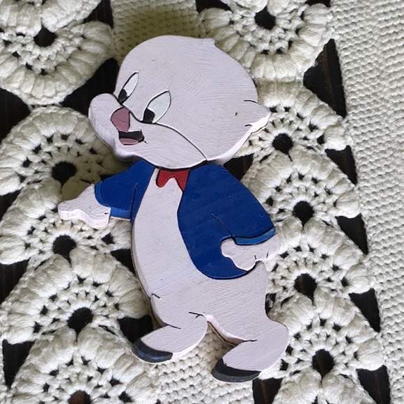 Vintage Other - Looney Tunes Porky the Pig Woodwork Vintage Decor